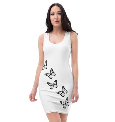 Butterfly print all over print Bodycon dress