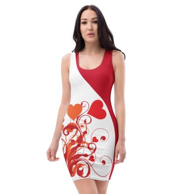 Hearts design All Over Print women’s Bodycon Dress