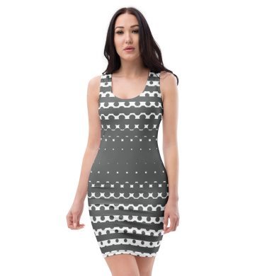 Grey All over print Bodycon dress