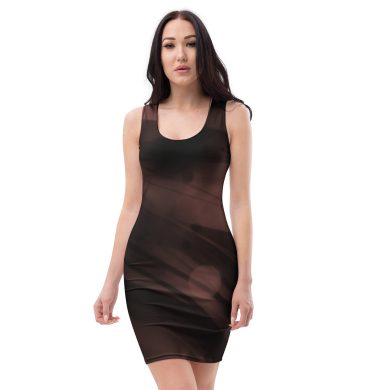 Black All over print Bodycon dress