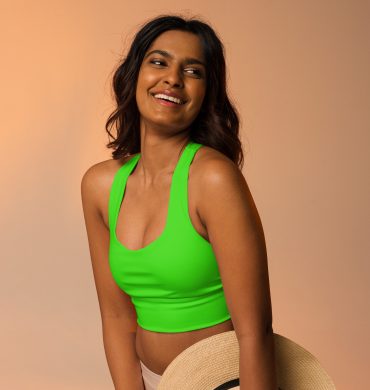 Green Longline sports bra