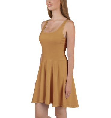 Solid Nude Color Skater Dress for women