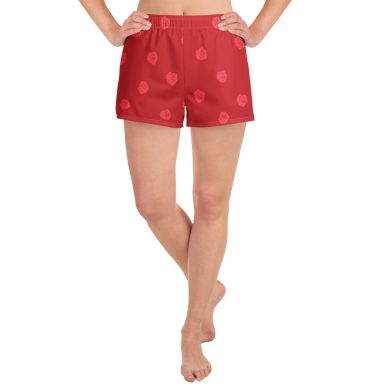 Red floral All over print Unisex Athletic Shorts