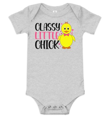 classy little chick, easter baby short sleeve one piece