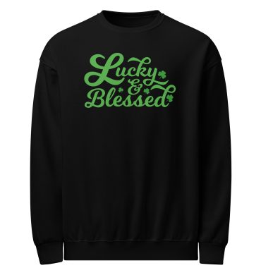 lucky and blessed, st patrick's day crew neck sweatshirt