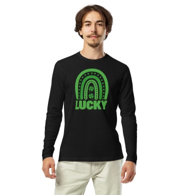 st. patrick's day long sleeve fitted crew