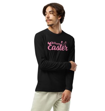 easter day, easter holiday, men's long sleeve fitted crew tee