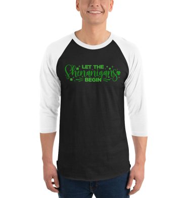 St. Patrick’s Day 3/4 sleeve raglan shirt