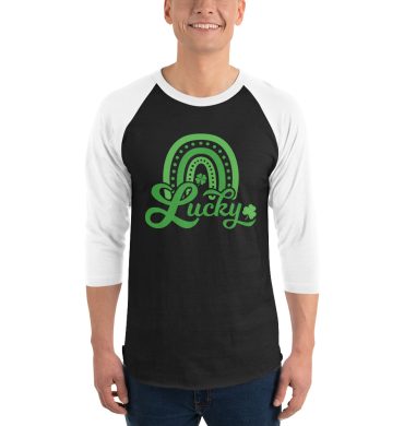 st. patrick's day 3/4 sleeve raglan shirt