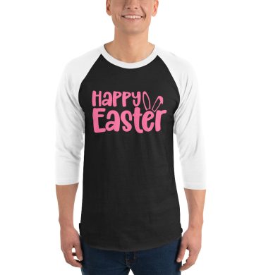 happy easter 3/4 sleeve raglan shirt