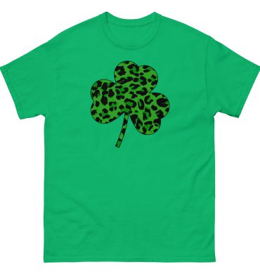St. Patrick’s Day, Leopard print clover t-shirt, Unisex classic tee
