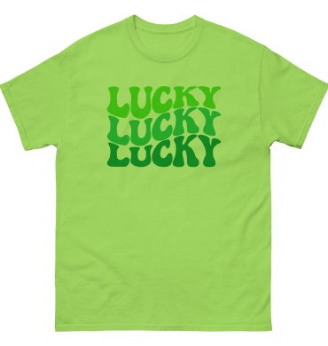 St. Patrick’s Day Lucky wavy text, Unisex classic tee