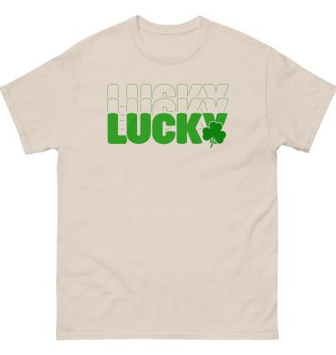 Lucky outline text, clover St. Patrick’s Day Unisex classic tee