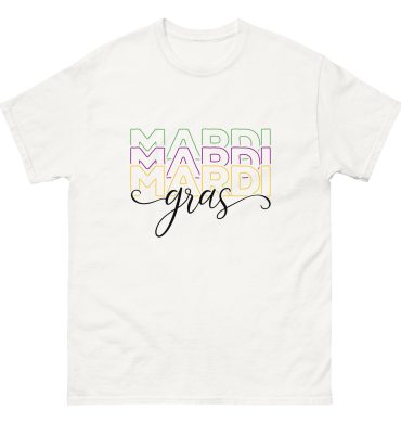 Mardi Gras outline text, Mardi Gras parade Unisex classic tee