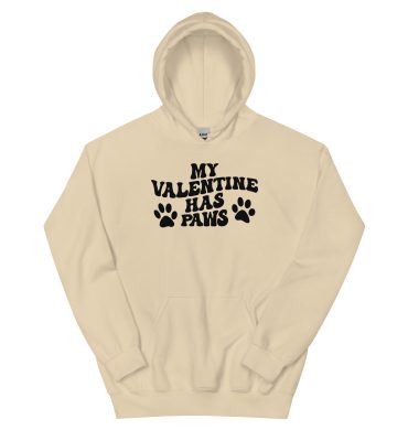 My Valentine has Paws, Valentine day Unisex Hoodie