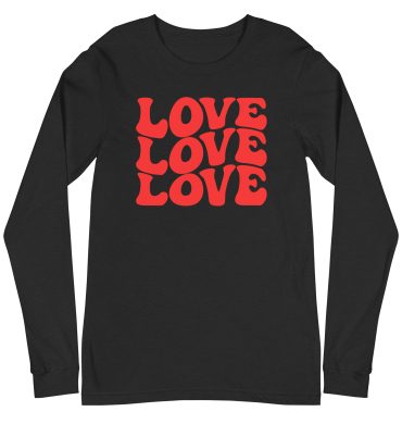 Love Love Love, Valentine day, Unisex Long Sleeve Tee